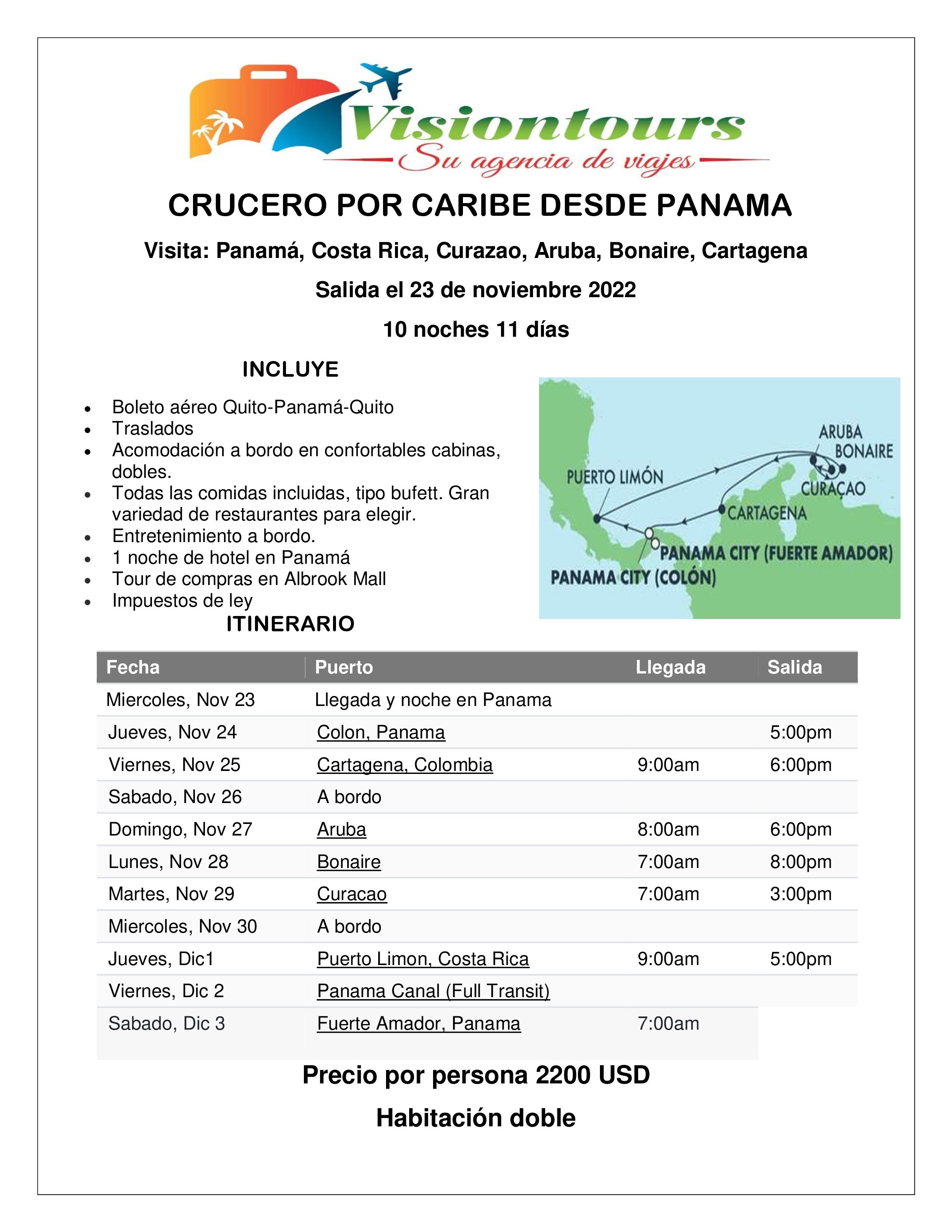 TOUR CRUCERO CARIBE